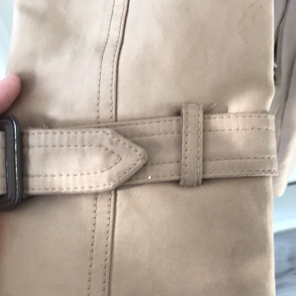 Zara Trench Coat Faux Suede Belted Pockets Buckled Sleeves Size XS - Picture 16 of 17